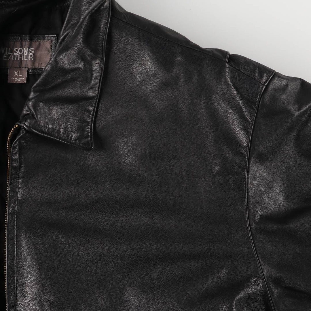 WILSONS LEATHER Swing Top Type Leather Blouson Men's XL Size genuine leather black type Vintage Second Hand