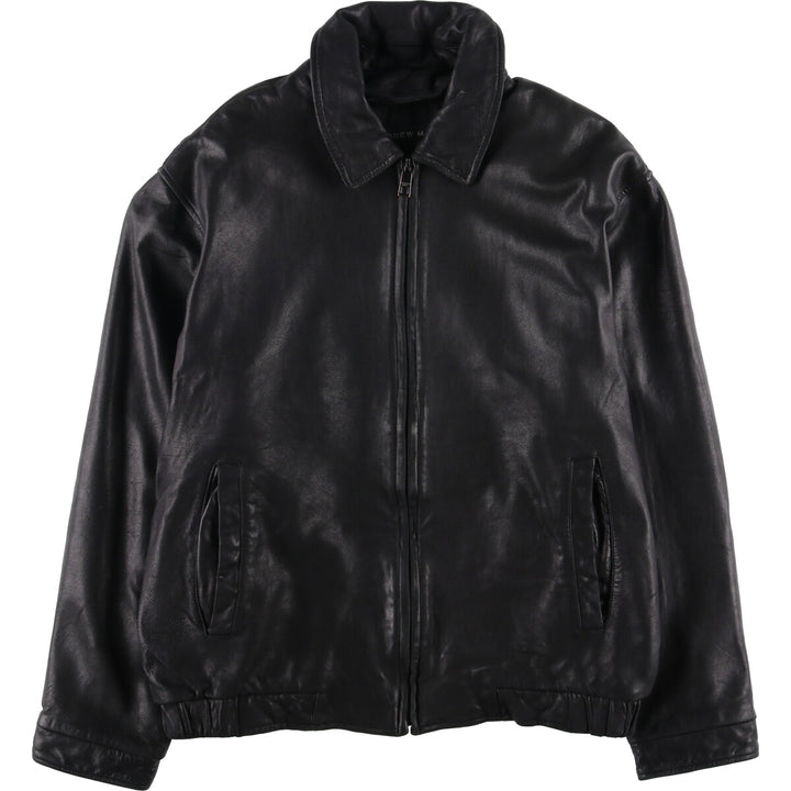 ANDREW MARC Swing Top Leather Blouson, Men's Size L genuine leather black type Vintage Second Hand