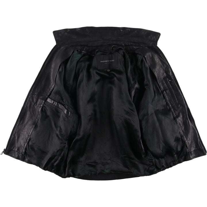 ANDREW MARC Swing Top Leather Blouson, Men's Size L genuine leather black type Vintage Second Hand