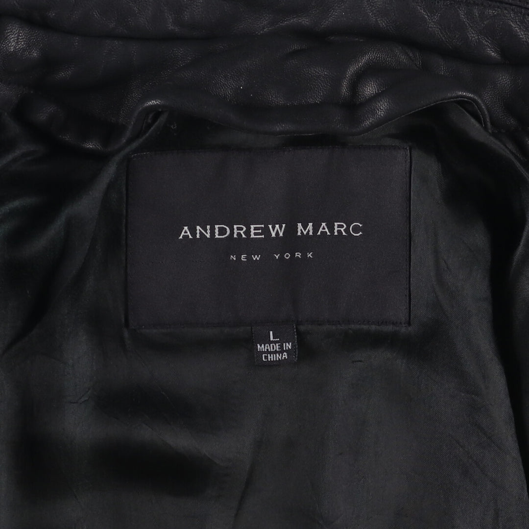 ANDREW MARC Swing Top Leather Blouson, Men's Size L genuine leather black type Vintage Second Hand