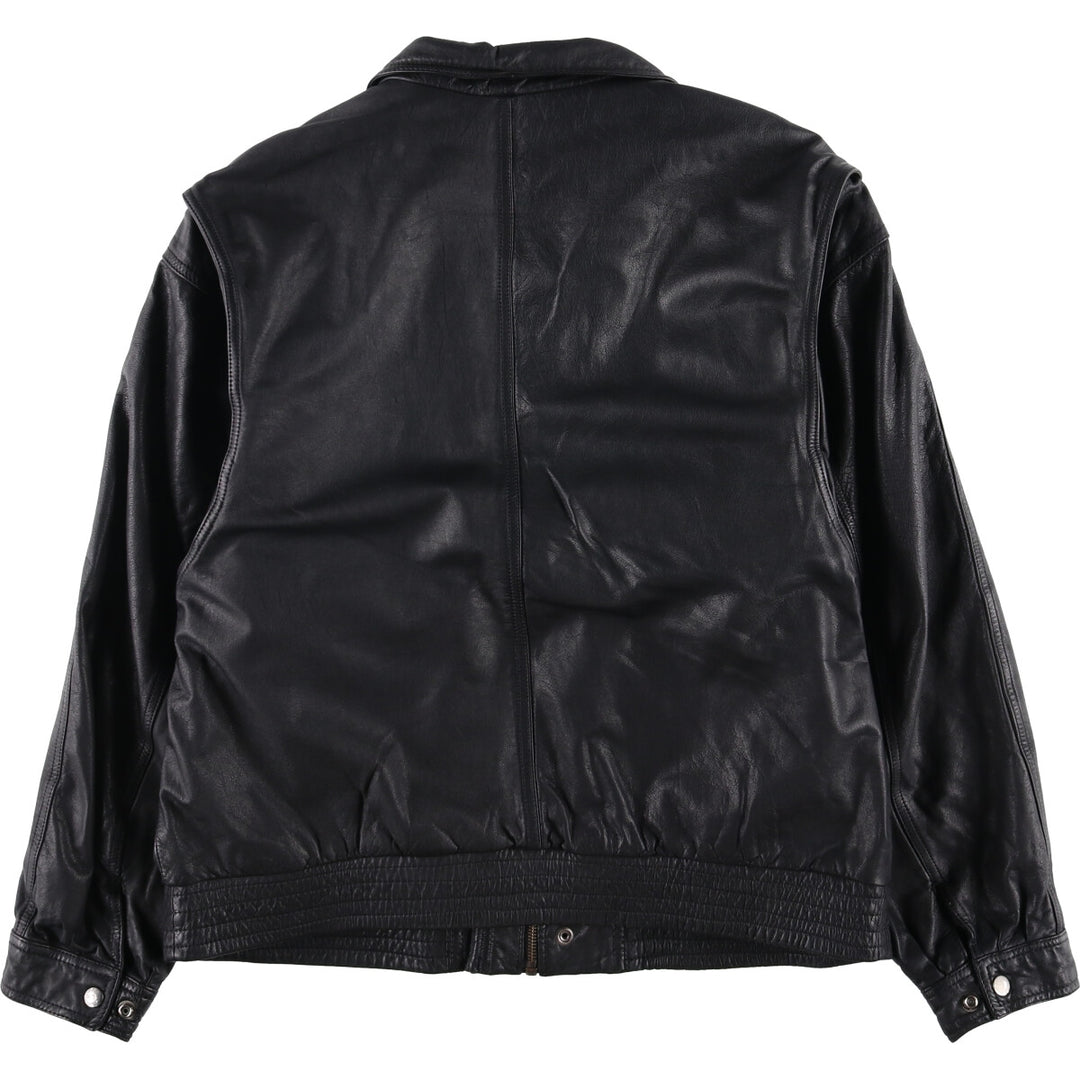 Gold River Leather Flight Jacket, Men's Size L Genuine Leather Cowhide black type Vintage Second Hand