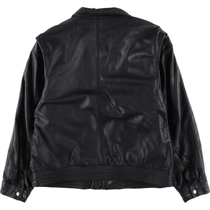 Gold River Leather Flight Jacket, Men's Size L Genuine Leather Cowhide black type Vintage Second Hand