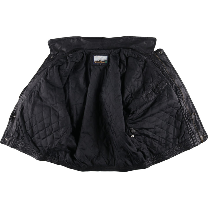 Gold River Leather Flight Jacket, Men's Size L Genuine Leather Cowhide black type Vintage Second Hand