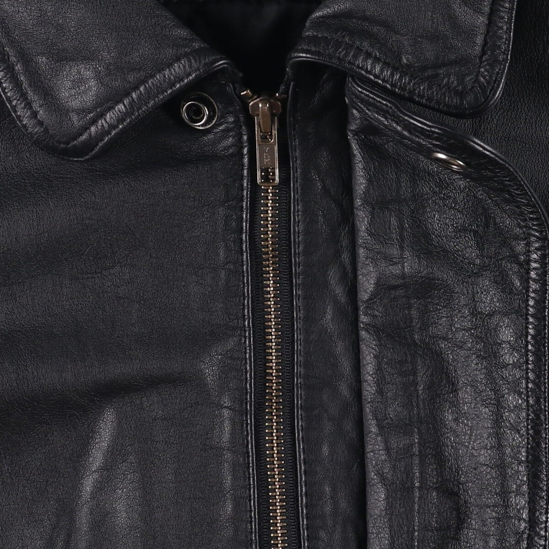 Gold River Leather Flight Jacket, Men's Size L Genuine Leather Cowhide black type Vintage Second Hand