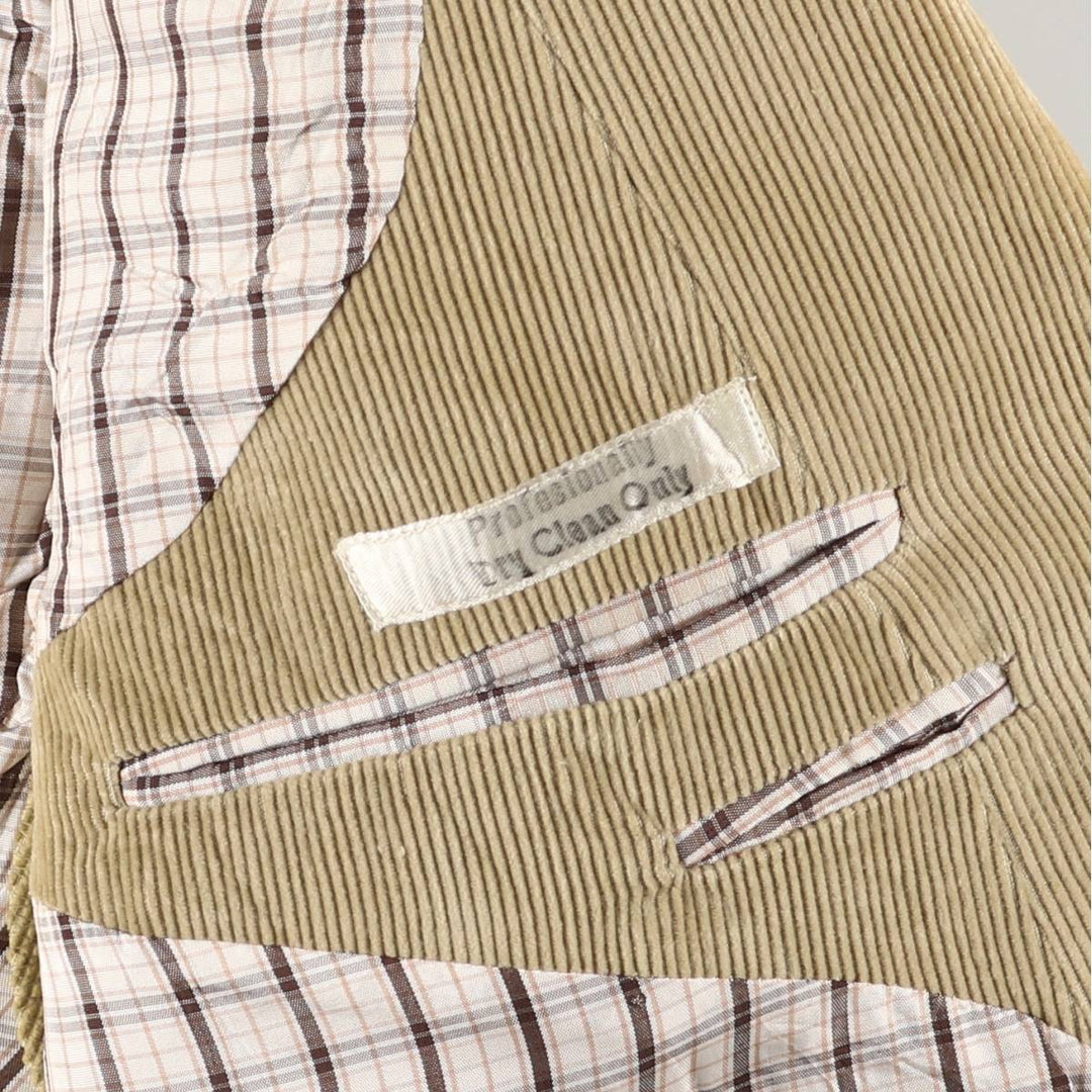 Corduroy tailored jacket, made in Italy, men's size M unclear Beige type Vintage Second Hand