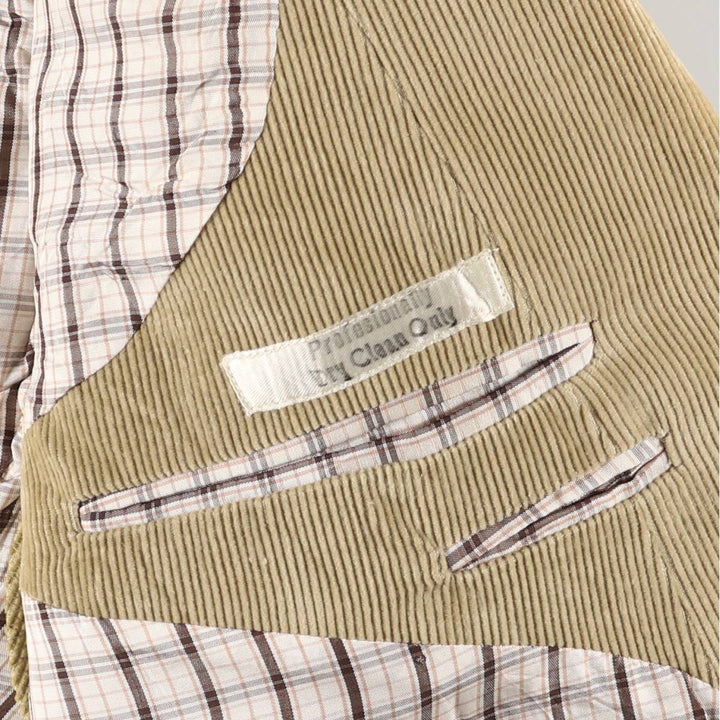 Corduroy tailored jacket, made in Italy, men's size M unclear Beige type Vintage Second Hand