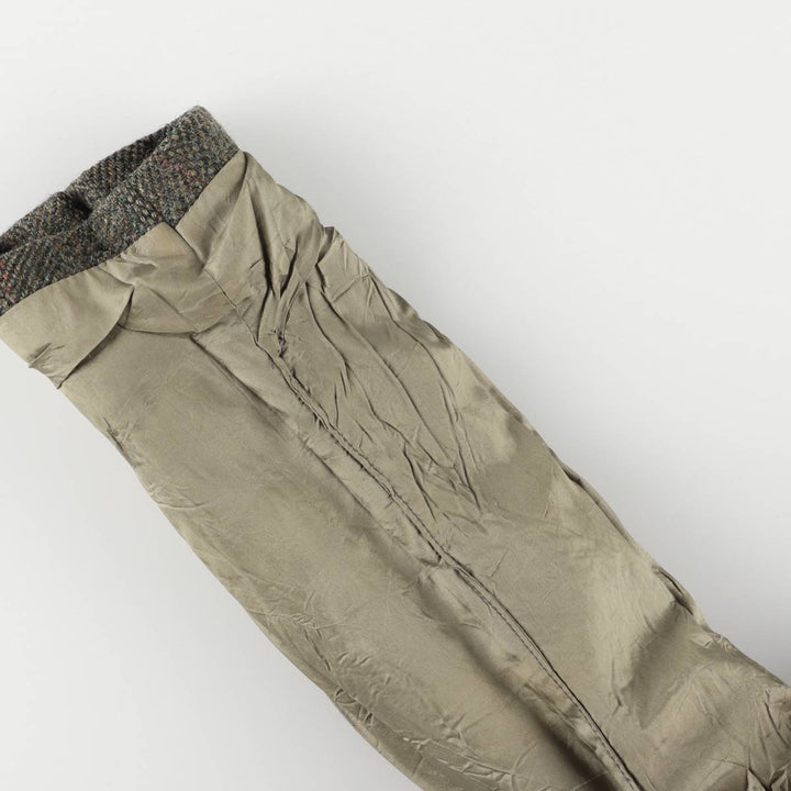 90s-00'S Moores Harris Tweed Check Pattern Wool Tailored Jacket, Made in Canada, Men's Size XL wool Khaki type Vintage Second Hand