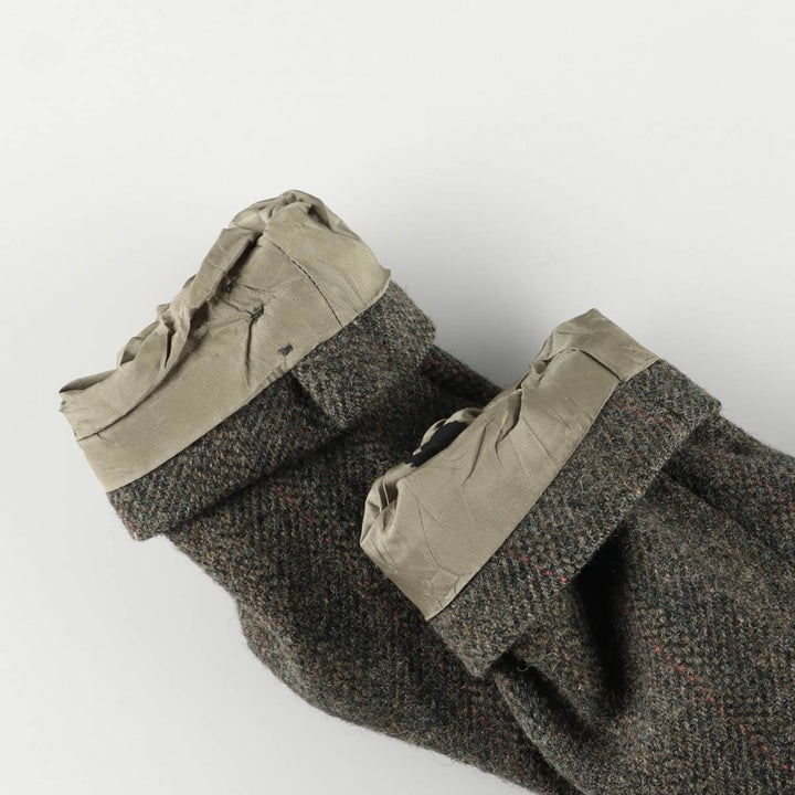 90s-00'S Moores Harris Tweed Check Pattern Wool Tailored Jacket, Made in Canada, Men's Size XL wool Khaki type Vintage Second Hand