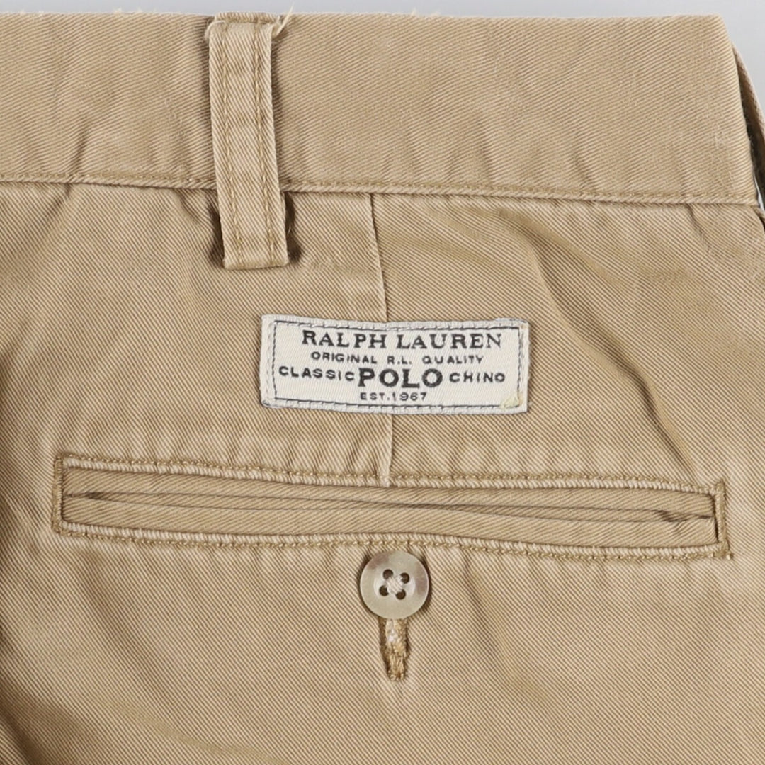 Ralph Lauren POLO by Ralph Lauren ANDREW PANT Two-pleat chino pants for men, equivalent to W34 cotton Beige type Vintage Second Hand