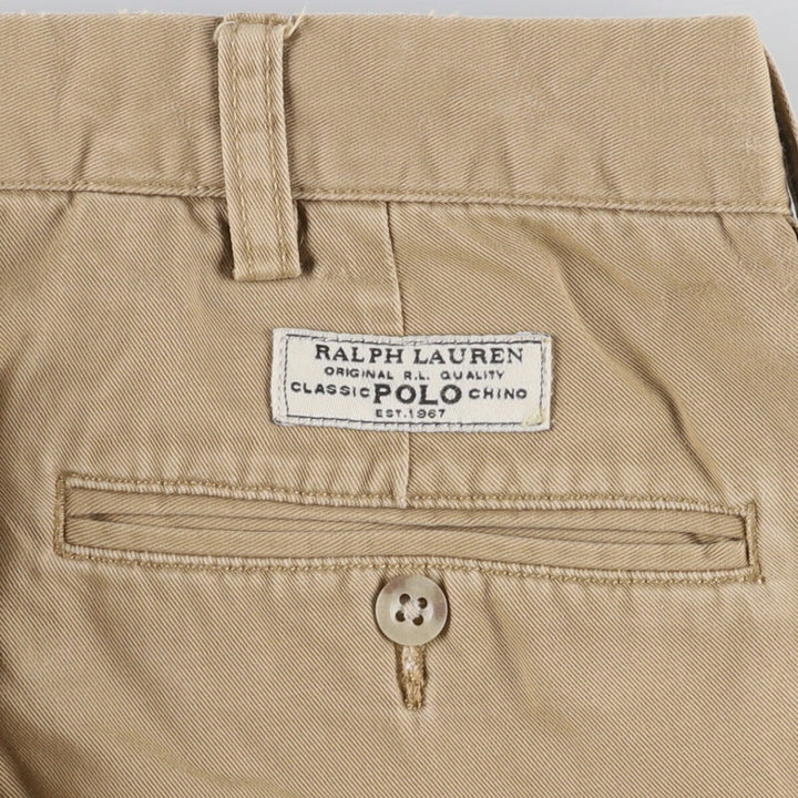 Ralph Lauren POLO by Ralph Lauren ANDREW PANT Two-pleat chino pants for men, equivalent to W34 cotton Beige type Vintage Second Hand