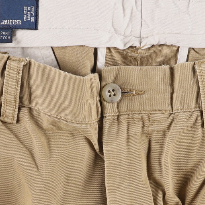 Ralph Lauren POLO by Ralph Lauren ANDREW PANT Two-pleat chino pants for men, equivalent to W34 cotton Beige type Vintage Second Hand