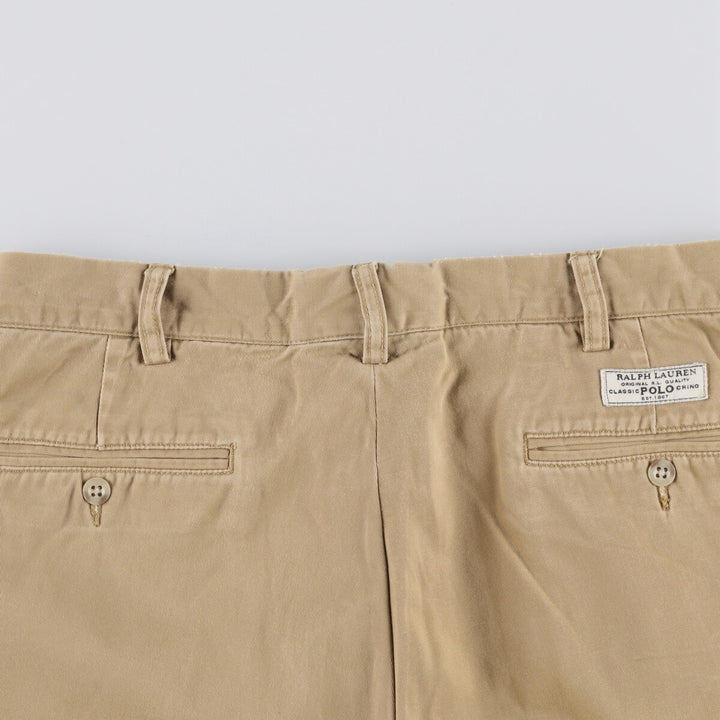 Ralph Lauren POLO by Ralph Lauren ANDREW PANT Two-pleat chino pants for men, equivalent to W34 cotton Beige type Vintage Second Hand