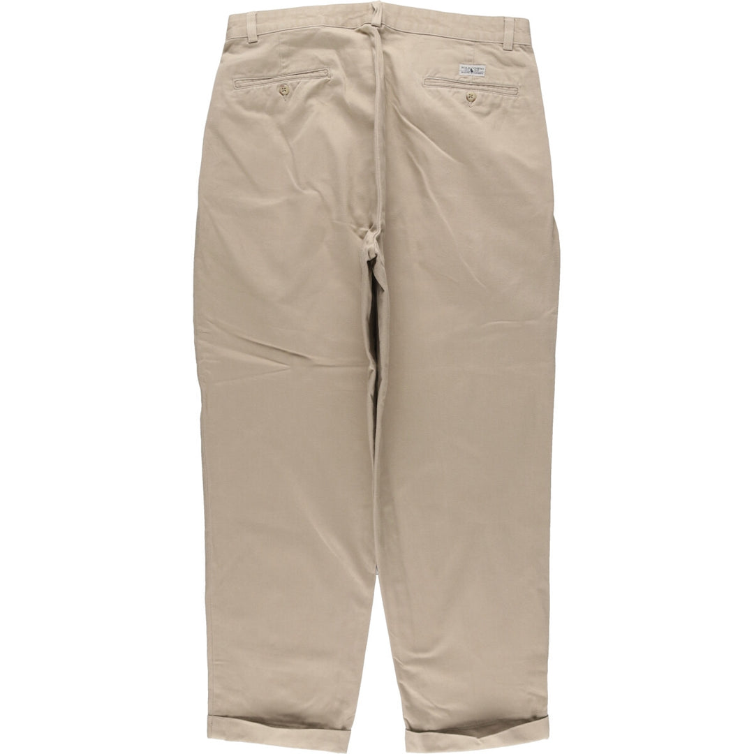 Ralph Lauren POLO RALPH LAUREN Two-pleat chino pants for men, size W34 cotton Beige type Vintage Second Hand