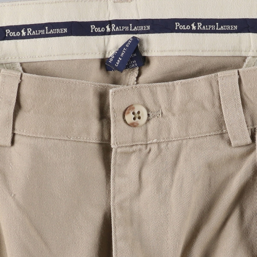 Ralph Lauren POLO RALPH LAUREN Two-pleat chino pants for men, size W34 cotton Beige type Vintage Second Hand