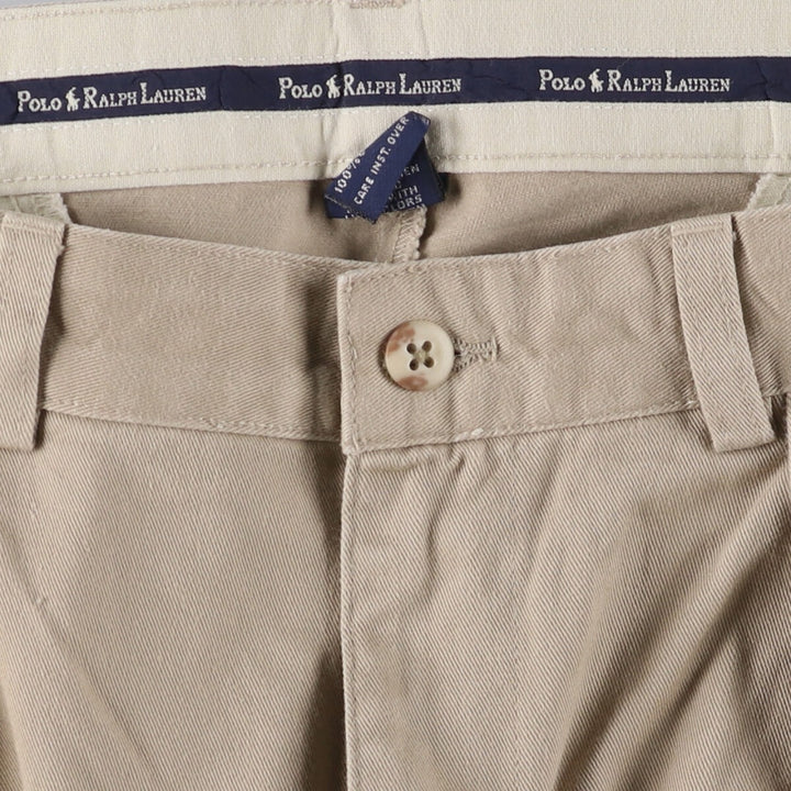 Ralph Lauren POLO RALPH LAUREN Two-pleat chino pants for men, size W34 cotton Beige type Vintage Second Hand