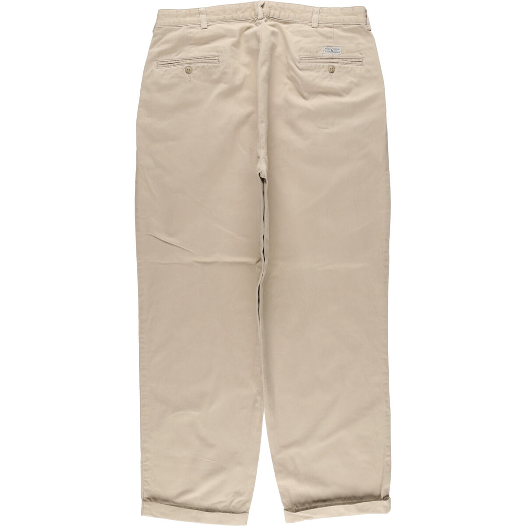 Ralph Lauren POLO RALPH LAUREN Two-pleat chino pants for men, size W36 cotton Beige type Vintage Second Hand