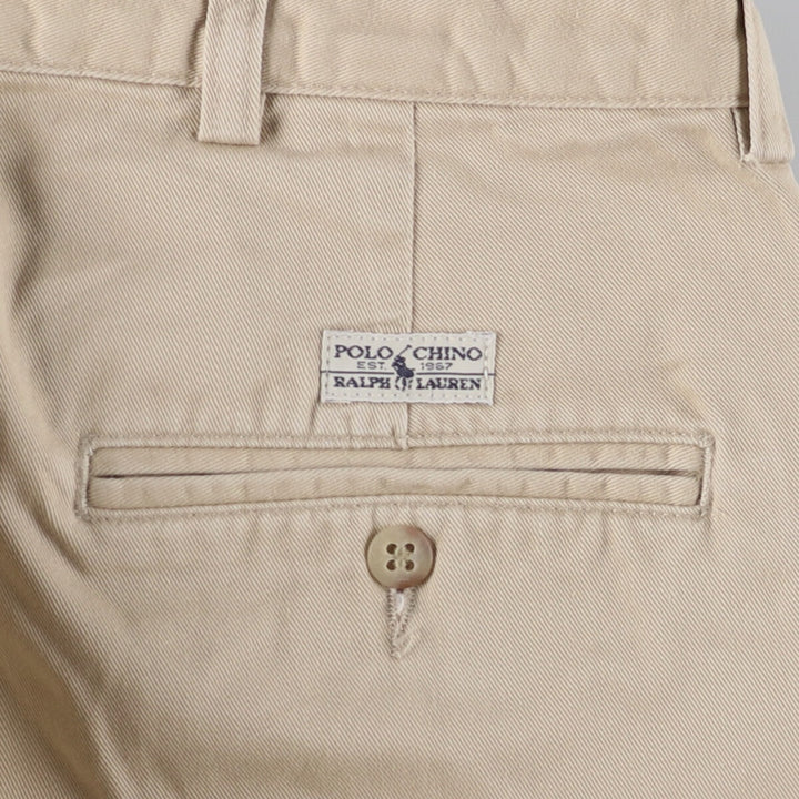 Ralph Lauren POLO RALPH LAUREN Two-pleat chino pants for men, size W36 cotton Beige type Vintage Second Hand