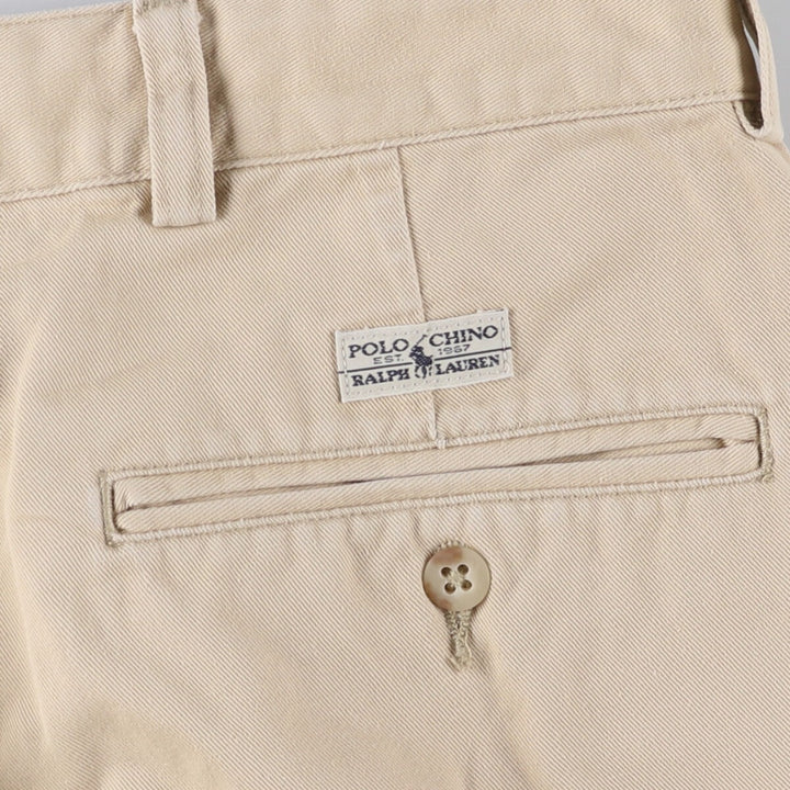 Ralph Lauren POLO RALPH LAUREN Men's Chino Pants, Size W37 (Two-pleat) cotton Beige type Vintage Second Hand