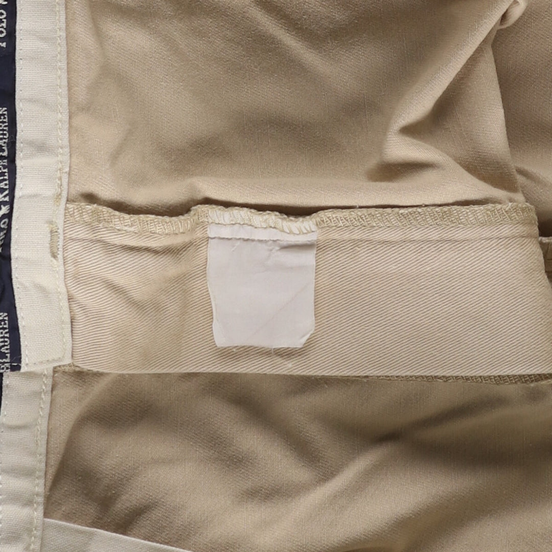 Ralph Lauren POLO RALPH LAUREN Men's Chino Pants, Size W37 (Two-pleat) cotton Beige type Vintage Second Hand