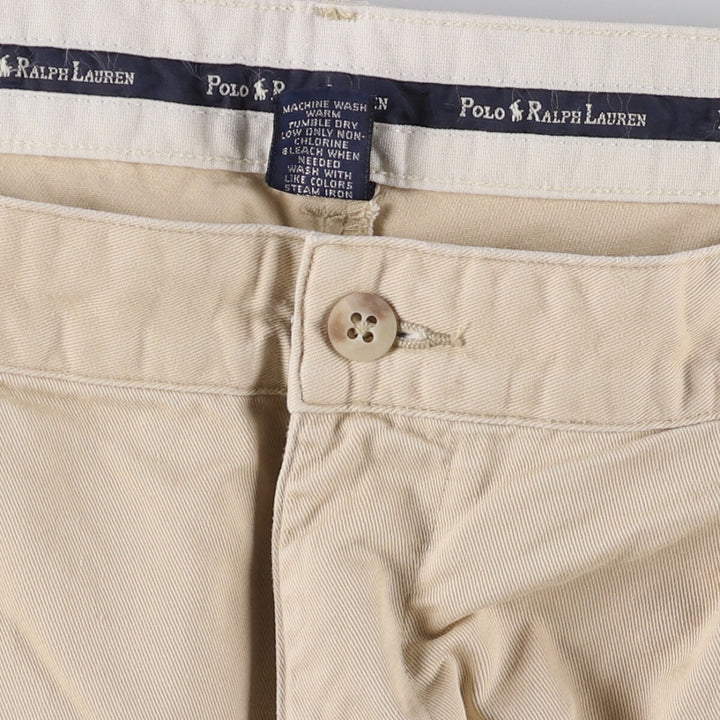 Ralph Lauren POLO RALPH LAUREN Men's Chino Pants, Size W37 (Two-pleat) cotton Beige type Vintage Second Hand