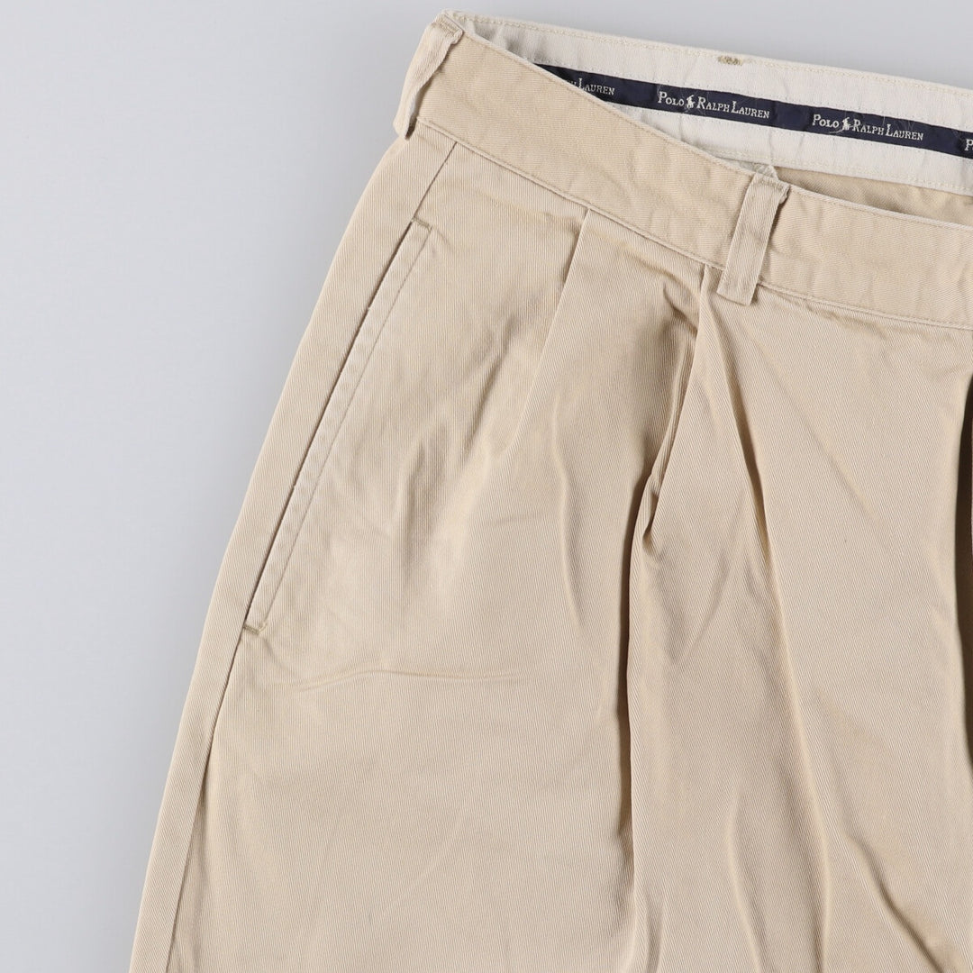 Ralph Lauren POLO RALPH LAUREN Men's Chino Pants, Size W37 (Two-pleat) cotton Beige type Vintage Second Hand