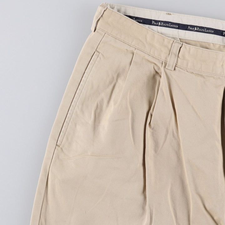 Ralph Lauren POLO RALPH LAUREN Men's Chino Pants, Size W37 (Two-pleat) cotton Beige type Vintage Second Hand