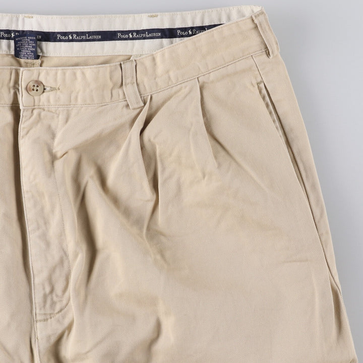 Ralph Lauren POLO RALPH LAUREN Men's Chino Pants, Size W37 (Two-pleat) cotton Beige type Vintage Second Hand