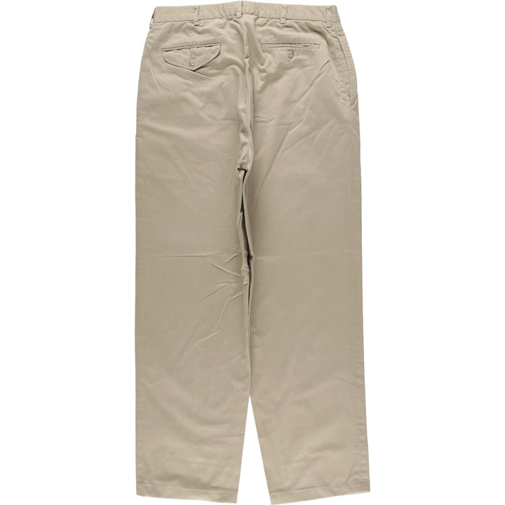 Ralph Lauren POLO by Ralph Lauren Two-pleat Chino Pants for Men, W34 equivalent cotton Khaki type Vintage Second Hand
