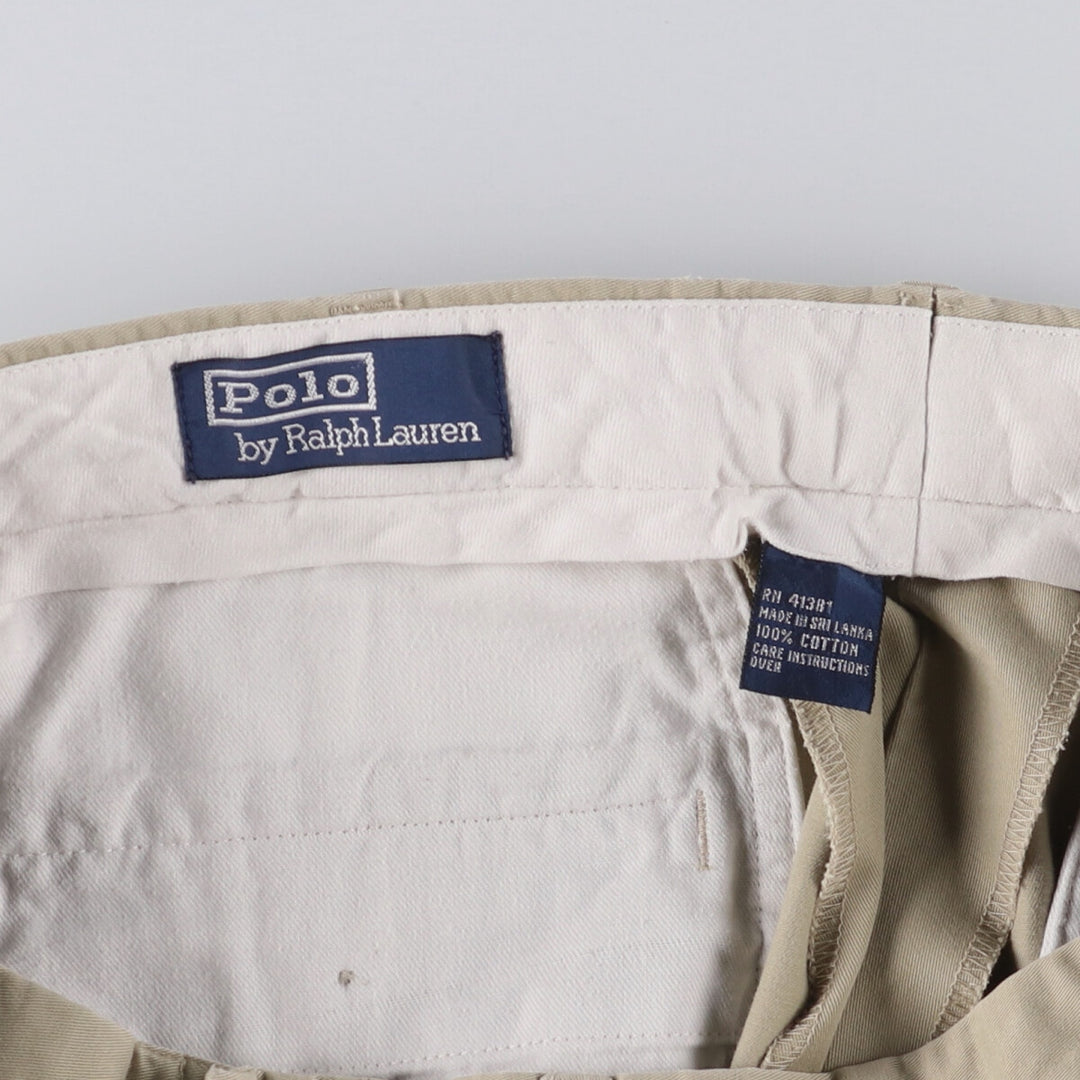 Ralph Lauren POLO by Ralph Lauren Two-pleat Chino Pants for Men, W34 equivalent cotton Khaki type Vintage Second Hand