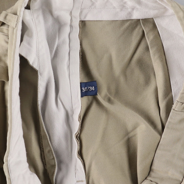 Ralph Lauren POLO by Ralph Lauren Two-pleat Chino Pants for Men, W34 equivalent cotton Khaki type Vintage Second Hand
