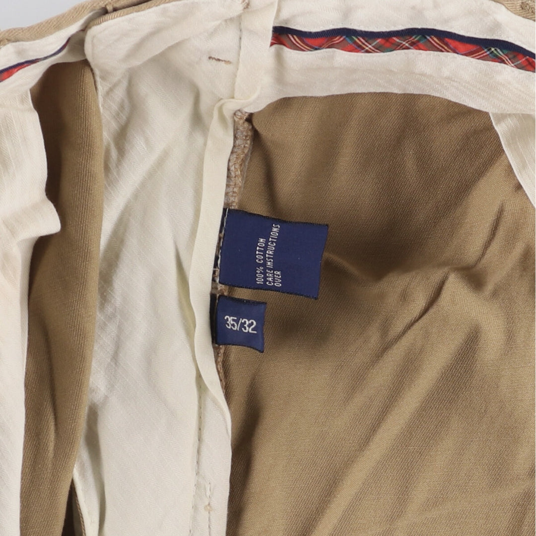 Ralph Lauren POLO GOLF Fairway Pant, two-pleat chino pants, men's size W35. cotton brown type Vintage Second Hand