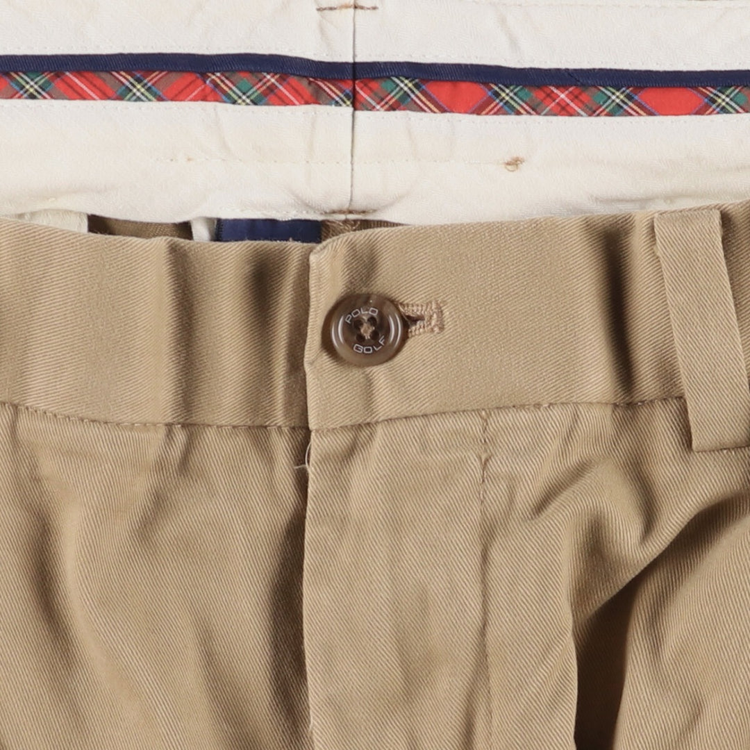 Ralph Lauren POLO GOLF Fairway Pant, two-pleat chino pants, men's size W35. cotton brown type Vintage Second Hand