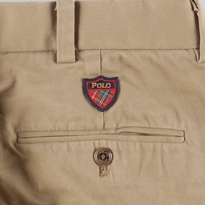 Ralph Lauren POLO GOLF Fairway Pant, two-pleat chino pants, men's size W35. cotton brown type Vintage Second Hand