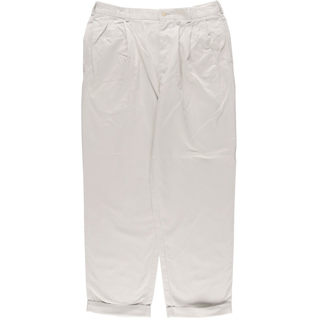 Ralph Lauren POLO by Ralph Lauren Two-pleat Chino Pants for Men, W34 equivalent cotton Beige type Vintage Second Hand