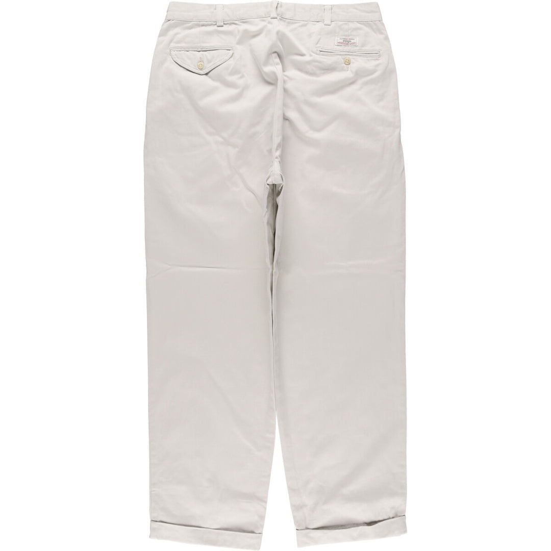 Ralph Lauren POLO by Ralph Lauren Two-pleat Chino Pants for Men, W34 equivalent cotton Beige type Vintage Second Hand