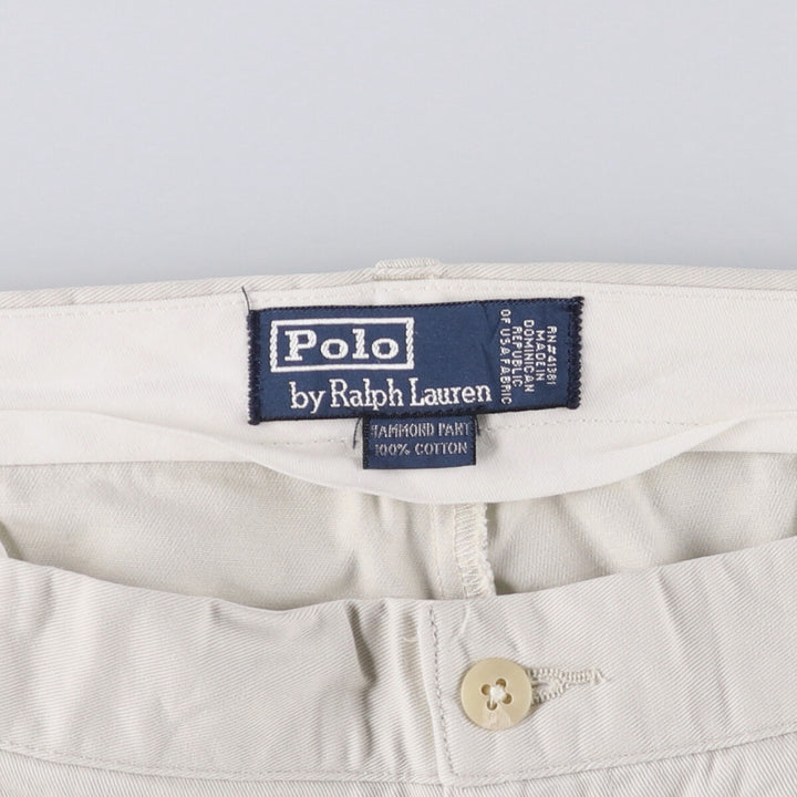 Ralph Lauren POLO by Ralph Lauren Two-pleat Chino Pants for Men, W34 equivalent cotton Beige type Vintage Second Hand
