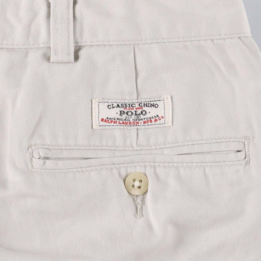 Ralph Lauren POLO by Ralph Lauren Two-pleat Chino Pants for Men, W34 equivalent cotton Beige type Vintage Second Hand