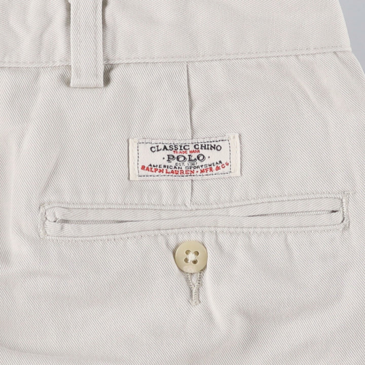 Ralph Lauren POLO by Ralph Lauren Two-pleat Chino Pants for Men, W34 equivalent cotton Beige type Vintage Second Hand