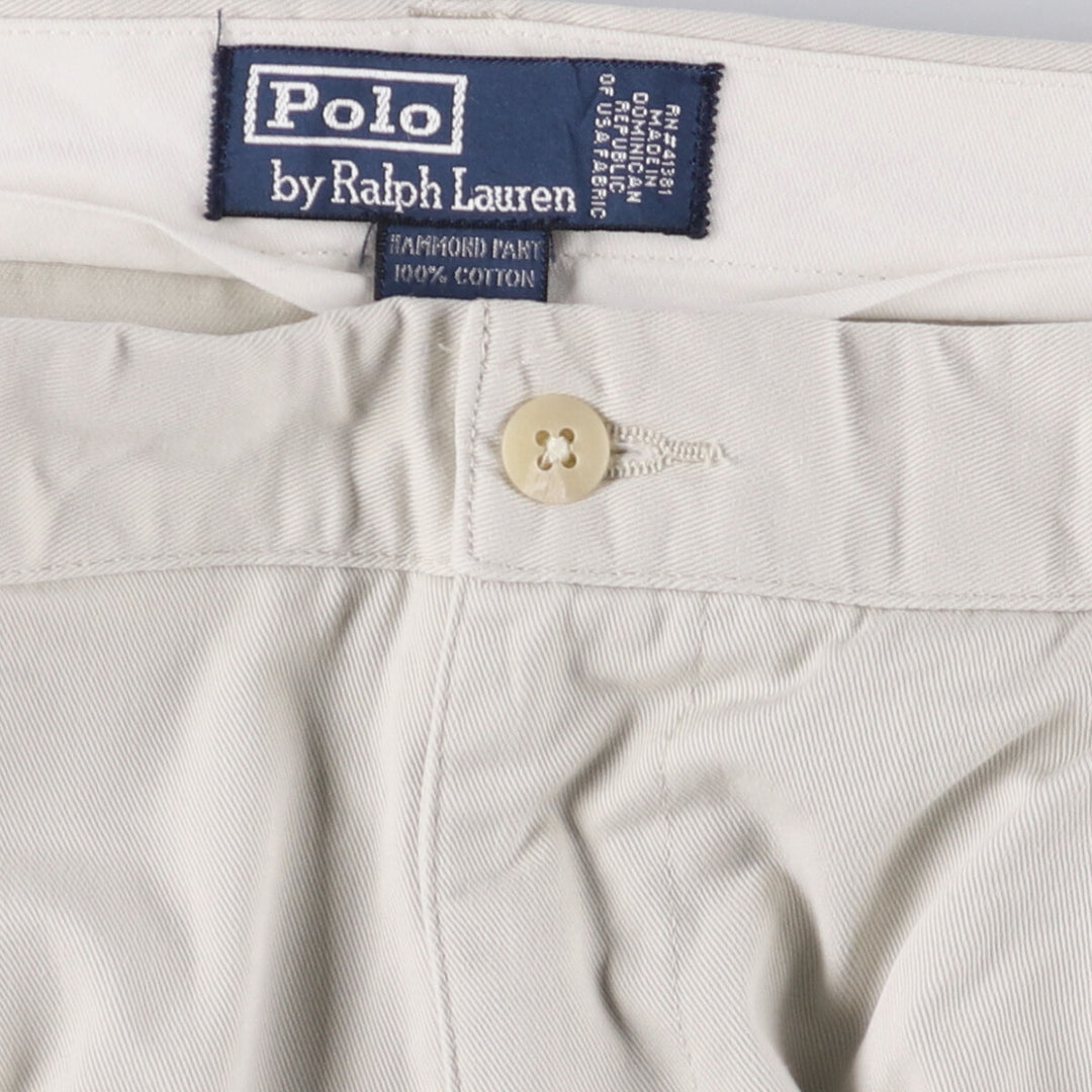 Ralph Lauren POLO by Ralph Lauren Two-pleat Chino Pants for Men, W34 equivalent cotton Beige type Vintage Second Hand