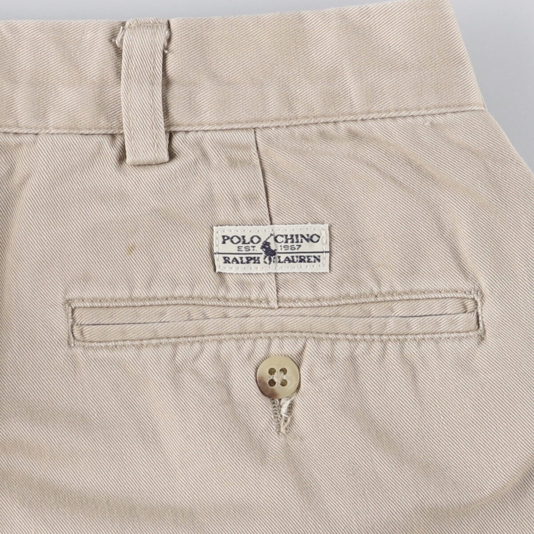 Ralph Lauren POLO by Ralph Lauren Two-pleat Chino Pants for Men, W34 equivalent cotton Beige type Vintage Second Hand