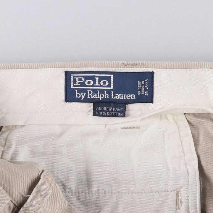 Ralph Lauren POLO by Ralph Lauren Two-pleat Chino Pants for Men, W36 cotton Beige type Vintage Second Hand