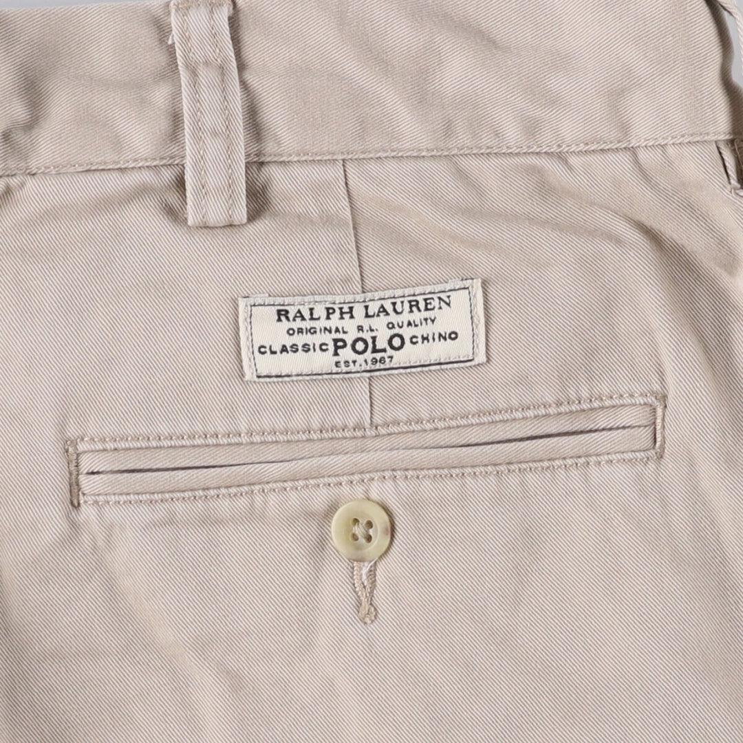 Ralph Lauren POLO by Ralph Lauren Two-pleat Chino Pants for Men, W36 cotton Beige type Vintage Second Hand