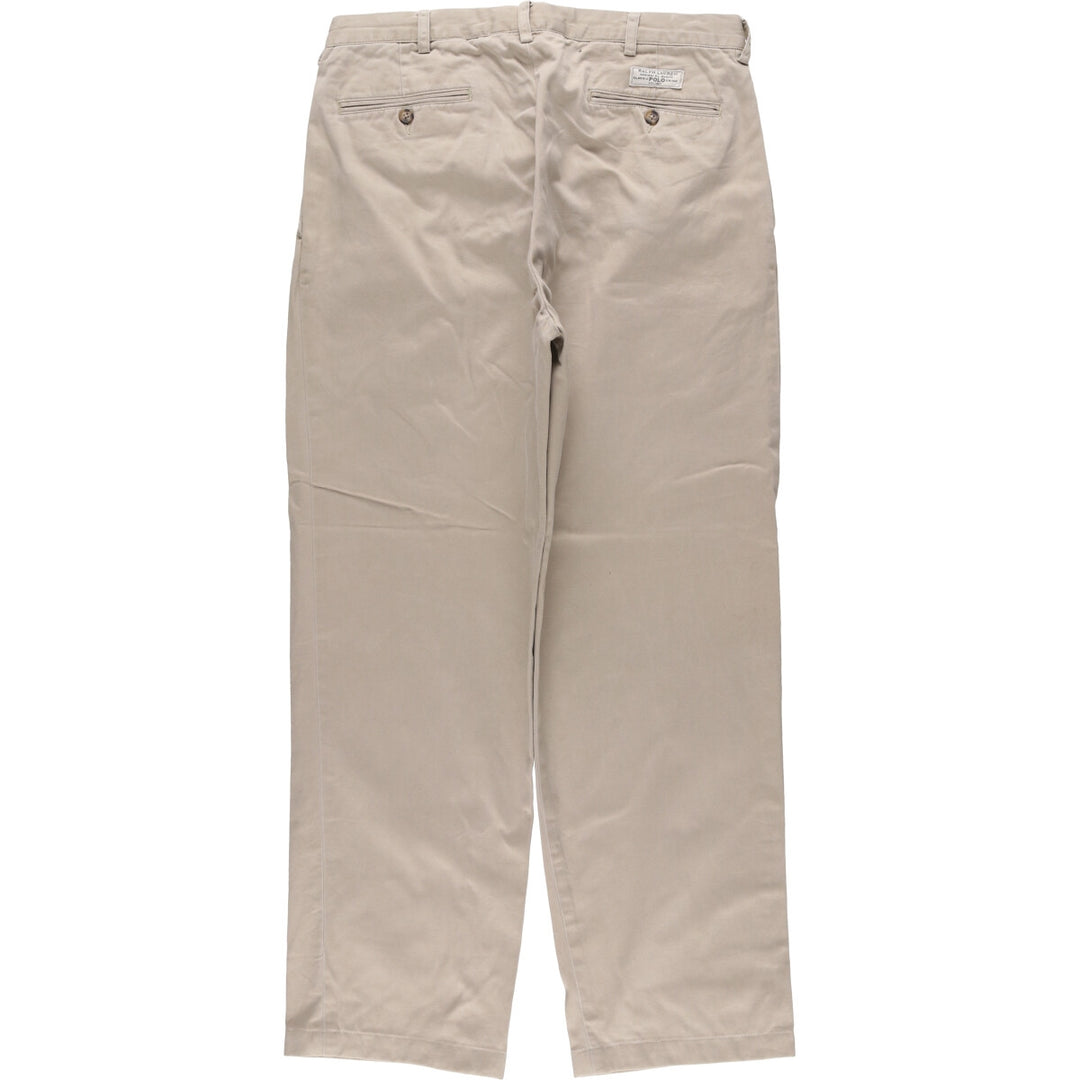 Ralph Lauren POLO by Ralph Lauren ANDREW PANT Two-pleat chino pants for men, equivalent to W34 cotton Beige type Vintage Second Hand