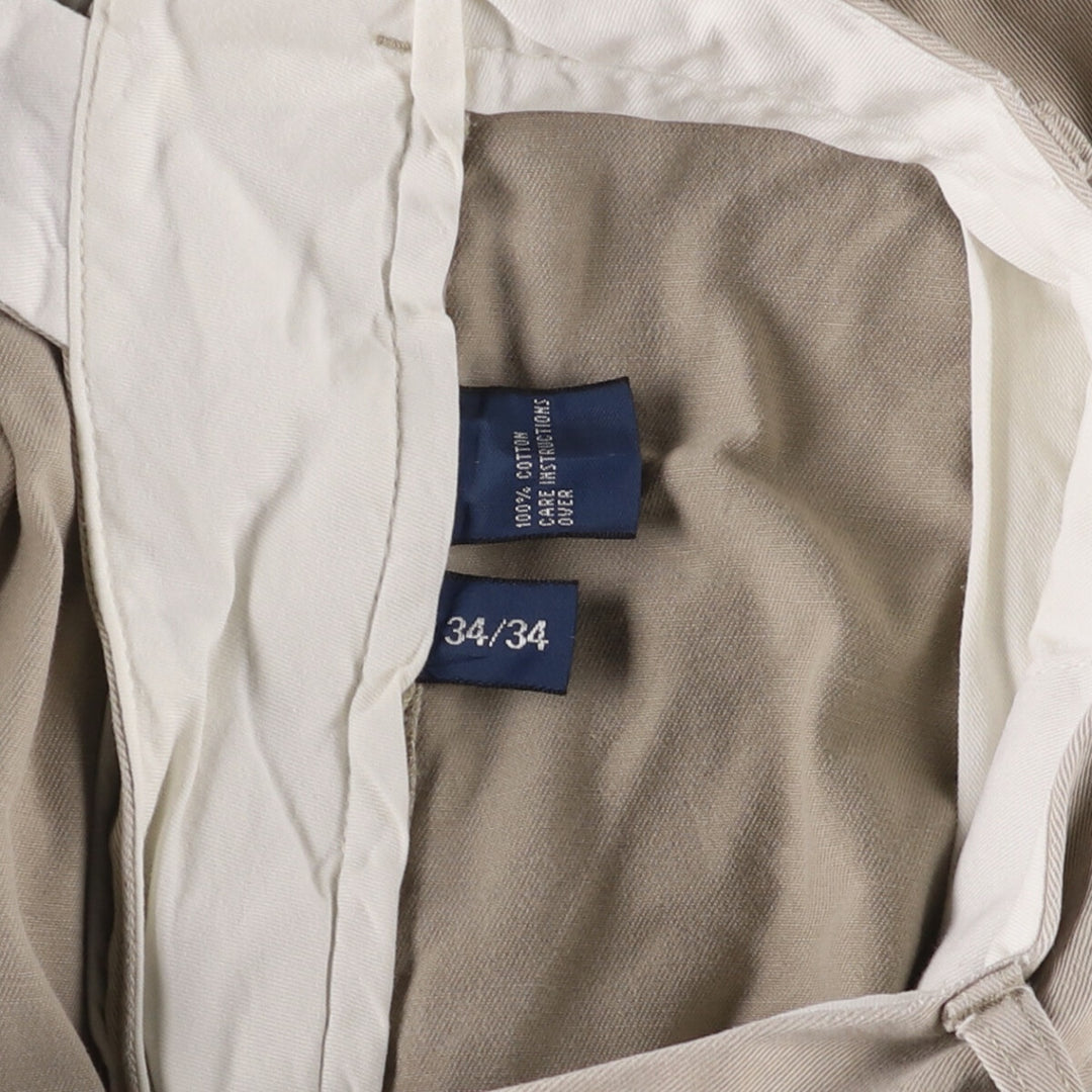Ralph Lauren POLO by Ralph Lauren ANDREW PANT Two-pleat chino pants for men, equivalent to W34 cotton Beige type Vintage Second Hand