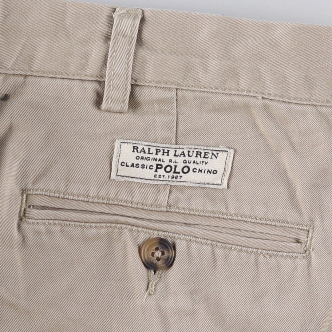 Ralph Lauren POLO by Ralph Lauren ANDREW PANT Two-pleat chino pants for men, equivalent to W34 cotton Beige type Vintage Second Hand