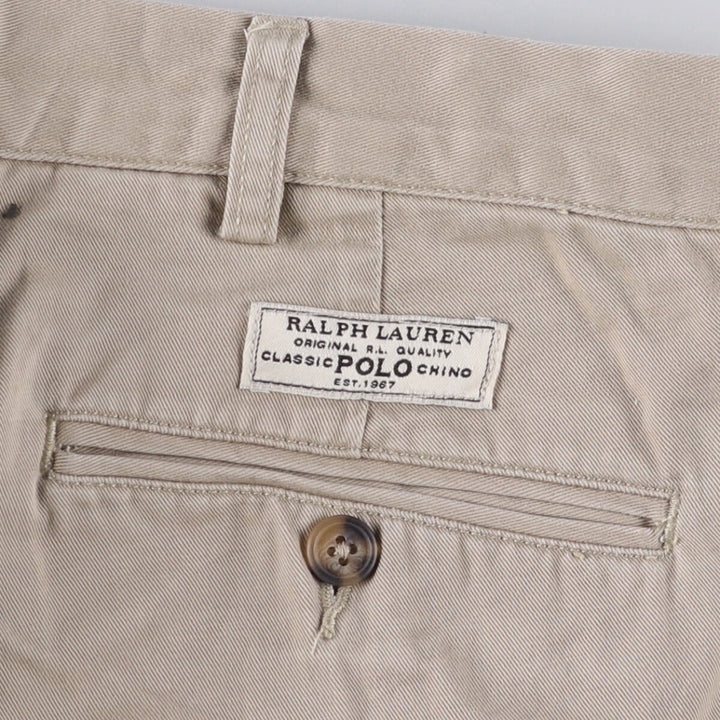 Ralph Lauren POLO by Ralph Lauren ANDREW PANT Two-pleat chino pants for men, equivalent to W34 cotton Beige type Vintage Second Hand
