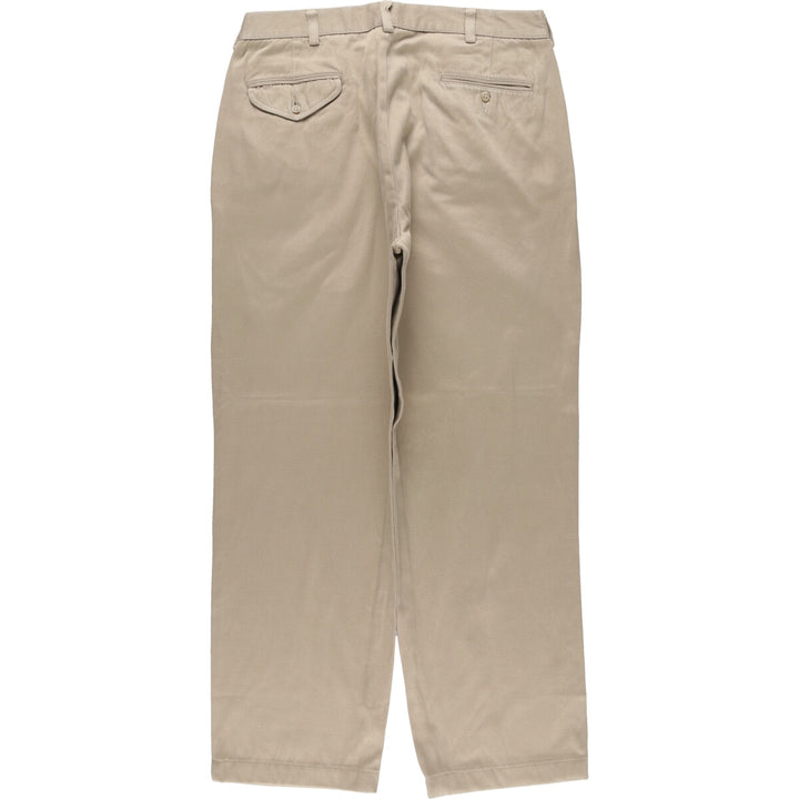 Ralph Lauren POLO by Ralph Lauren HAMMOND PANT, two-pleat chino pants, men's, w34 equivalent cotton Beige type Vintage Second Hand