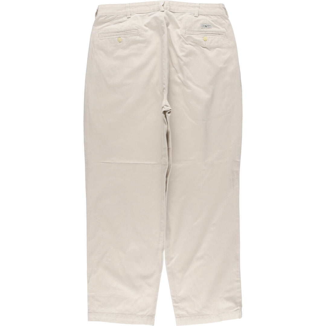Ralph Lauren POLO RALPH LAUREN Men's Chino Pants, Size W35 (Two-pleat) cotton Beige type Vintage Second Hand