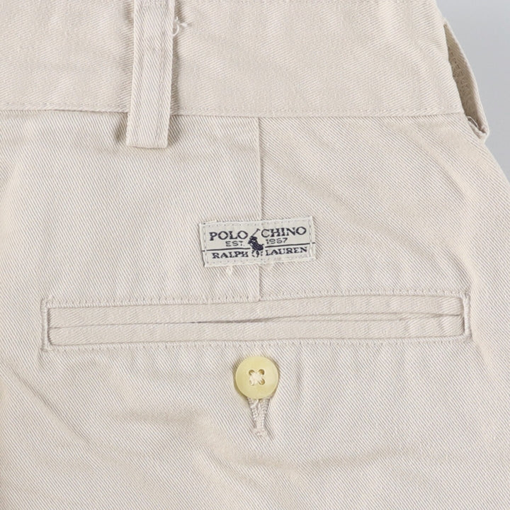 Ralph Lauren POLO RALPH LAUREN Men's Chino Pants, Size W35 (Two-pleat) cotton Beige type Vintage Second Hand
