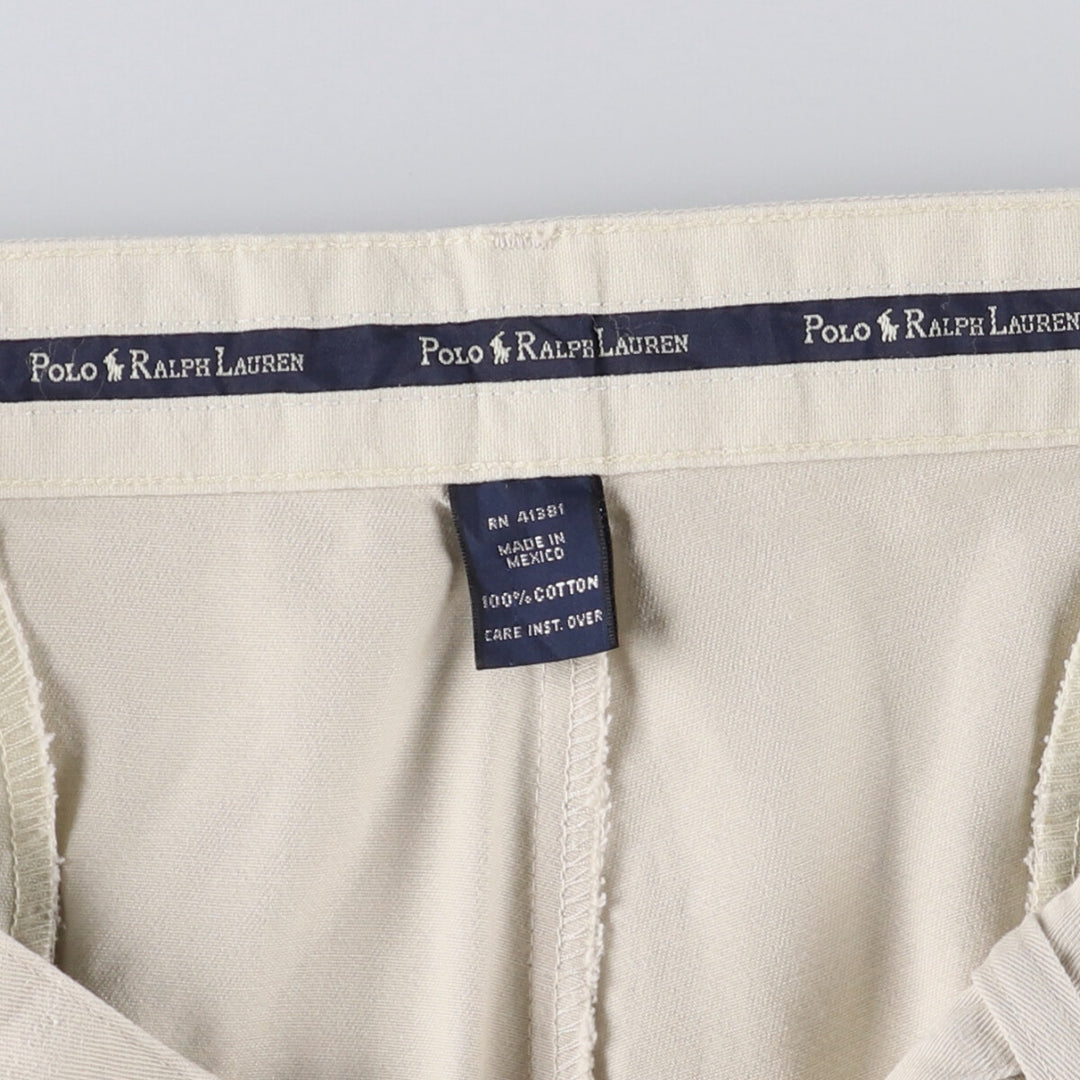 Ralph Lauren POLO RALPH LAUREN Men's Chino Pants, Size W35 (Two-pleat) cotton Beige type Vintage Second Hand